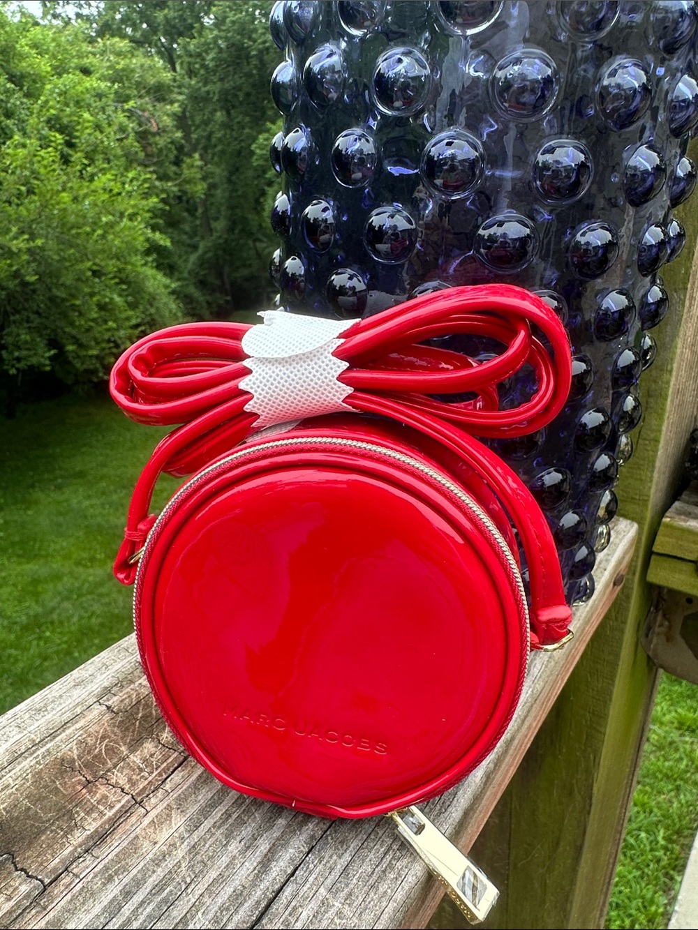 Marc Jacobs Glossy Red Patent Round Crossbody Bag